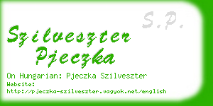 szilveszter pjeczka business card